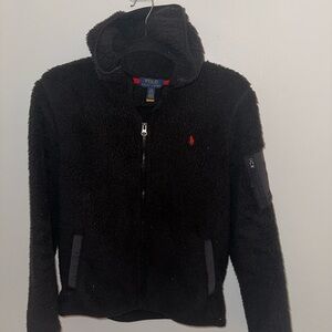 Polo by Ralph Lauren Black Hooded Sherpa Jacket